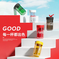 GERM可口可乐吸管杯女生高颜值随行咖啡杯哨子杯儿童学生夏季水杯