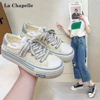 拉夏贝尔2022年春秋新款舒适百搭厚底帆布鞋经典休闲女鞋