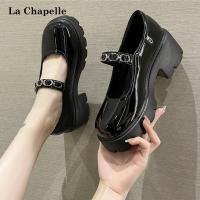 拉夏贝尔新款厚底增高圆头舒适玛丽珍单鞋