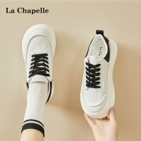 拉夏贝尔女鞋2022年秋季新款厚底小白鞋女透气时尚板鞋圆头松糕鞋