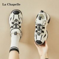 拉夏贝尔女鞋2022秋新款熊猫鞋厚底老爹鞋女ins潮复古炸街运动鞋