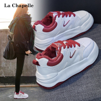 拉夏贝尔22年新款舒适百搭加绒小白鞋厚底保暖冬季时尚休闲鞋[上新]