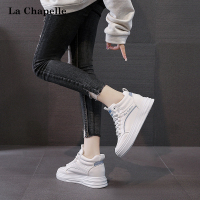拉夏贝尔2022秋冬季ins新款时尚休闲鞋小众运动布鞋高帮舒适女鞋