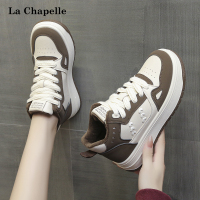 拉夏贝尔高帮小白鞋女2022新款秋冬季加绒鞋子潮百搭休闲运动板鞋