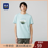 海澜之家(HLA)短袖T恤男女情侣装印花亲肤透气短袖男