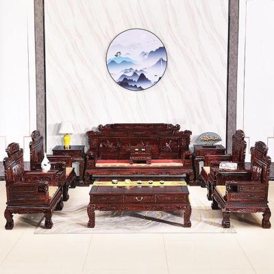 [厂家直销]非洲酸枝木红木沙发组合印尼黑酸枝中式实木客厅家具