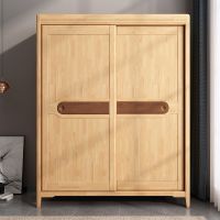 北欧实木衣柜1.6米两门推拉衣柜97cm儿童衣柜开门大衣橱简约现代