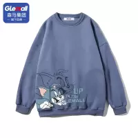 Glemall春秋装新款圆领卫衣男打底衫套头情侣装猫和老鼠潮流印花T
