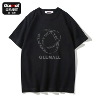 森马集团旗下GleMall短袖T恤男棉潮流ins百搭欧美风黑色男士装
