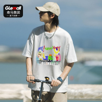 森马集团旗下品牌GLEMALL短袖T恤男宽松美式高街痞帅半截袖