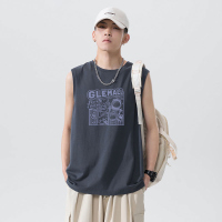 森马集团旗下GleMall男士背心2022新款潮夏季男装纯棉宽松无袖t恤