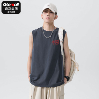 森马集团旗下GleMall男士背心2022新款夏季潮流纯棉宽松无袖t恤男