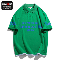 森马集团旗下GleMall夏季潮流宽松日系拼接短袖polo短袖体恤男