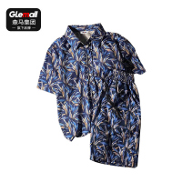 森马集团旗下品牌GLEMALL短袖套装宽松夏季夏威夷衬衫五分裤ins潮