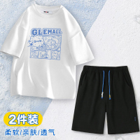 森马集团旗下GleMall新款夏天短袖t恤男潮牌休闲宽松短袖套装男