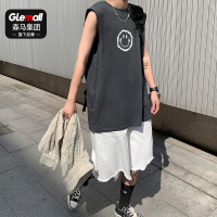 森马集团旗下GleMall纯棉夏2022季男韩潮**休闲背心百搭运动宽