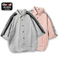 森马集团旗下GLEMALL男士短袖衬衫薄款衬衣韩版潮流港风工装宽松