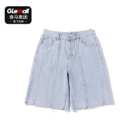 森马集团旗下品牌GLEMALL牛仔短裤男宽松毛边高级感五分裤三分裤