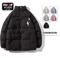 棉衣男2021新款秋冬季男士棉服印花男生棉袄子外套男潮流ins百搭