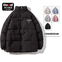 棉衣男秋冬季男士棉服2021新款立领印花上衣服男装反季棉袄子潮流