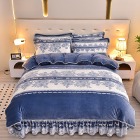 杉杉 墨上花开牛奶绒四件套