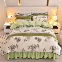 杉杉 清新花语牛奶绒四件套
