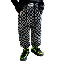 爱西娜男童格子裤2022年新款儿童春季中大童春秋款卫裤韩版裤子潮