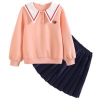 爱西娜童装女童春秋款套装2022新款儿童中大童春装洋气裙子两件套