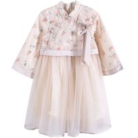 爱西娜童装女童春装裙子2022新款连衣裙女孩春秋款儿童中大童纱裙