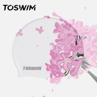 [蜜粉桂花]TOSWIM上海店热卖款 泳镜侠推荐!TOSWIM高颜值时尚游泳帽高级硅胶材质防水保护头发!