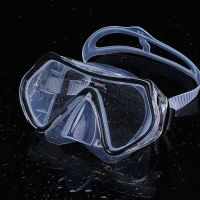 黑色 1516 潜水镜时尚大框护鼻子一体泳镜高清透明男女成人游泳防水面罩