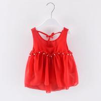 百搭珍珠红色 73 (0-6个月) 夏季女童裙子0-1-2-3-4-5-6岁女宝宝连衣裙婴儿背心裙女孩汉服裙