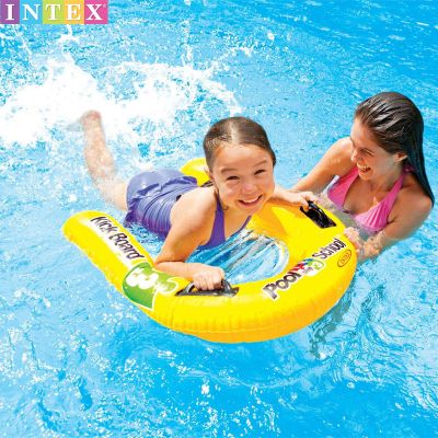 INTEX踢水板 冲浪板儿童加厚戏水浮排加大带把手小孩游泳圈浮板滑水板游泳装备