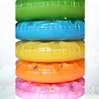 粉色水晶游泳圈[双气囊](图案随机) 加一元换购脚踩打气泵(更省力哦) 游泳圈(送打气筒)儿童青少年成人游泳圈双层加厚水