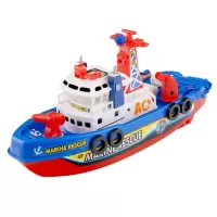 0619-仿真喷水消防船 送3节5号电池 儿童消防船喷水电动海上轮船可下水小船模型洗澡戏水水上玩具船