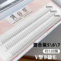 带闪片/水钻款 10mm 看图片上的款型哦 V型女团眼睫毛单簇燕尾分段自然漫画假睫毛空气感嫁接朵毛仙子毛