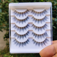 眼尾拉长款 11mm 艾魔鱼线梗细梗5对装魔尖假睫毛透明梗自然裸妆眼尾拉长款单簇M15