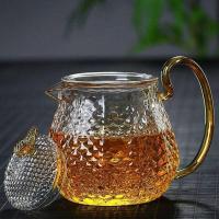 龙香壶600毫升 家用铜把提梁壶玻璃煮茶壶电陶炉烧水壶锤纹煮茶器日式铜把壶