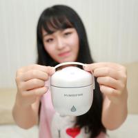 珍珠白 电饭锅加湿器 USB电饭煲原创意加湿器 氛围七彩变幻小夜灯加湿器