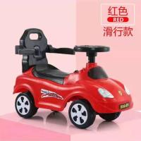 滑行款红色 (无推把+无脚踏) 可手推带玩具车带音乐扭扭车儿童车可坐人宝宝电动车四轮充电训练