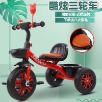 自由骑行米奇红+礼包 二胎儿童三轮车双人宝宝脚踏车双胞胎手推车溜娃可带人婴幼儿童车