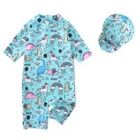 恐龙世界 75-84CM/15-22斤 3T 儿童泳衣男童小童0-1泳装2岁小孩泳裤幼儿连体防晒婴儿宝宝游泳衣