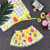 童3210-黄色 S(22-30斤) 儿童泳衣 女孩连体中大童泳裤女童游泳衣 公主裙式小孩女宝宝泳装