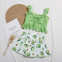 绿色 XL(建议35-45斤) 儿童泳衣女童连体平角裙式女孩中大童防晒游泳衣少女分体学生泳装