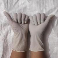 A级9寸白乳胶20只 S 一次性牛筋乳胶透明橡胶手套加长防护高弹紧手防水防油防污水产薄