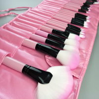 粉红色32支 人造纤维 32支化妆刷套装眼影修容散粉刷初学者套刷超软化妆工具全套平价
