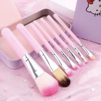 KT猫7支铁盒刷_刷子一套 其它材质 一次性眼线刷5支化妆刷眼影刷套装马毛刷子铝管便携全套彩妆工具