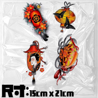 破浪潮普通款纹身贴日式风格套图灯笼怪浮世绘ins风拼花臂防水