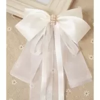 1号白色弹簧夹 原创小龙女古装发饰古风汉服超长发带COS飘带蝴蝶结超仙发夹头饰