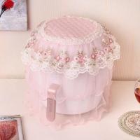 清澄明月-粉色 通用(顶部直径23cm裙摆33cm) 空气炸锅防尘罩盖巾布艺蕾丝欧式高档电压力锅防尘罩子厨师机盖巾
